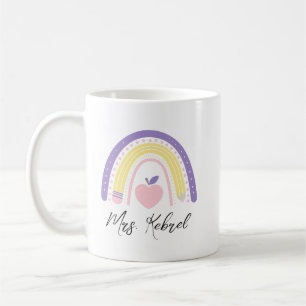 Personalized Teacher Mug: Rainbow Coffee Cup,  Mug