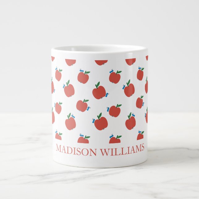 Personalized Teacher Mug | Red Apple Pattern (Front)
