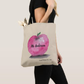 Personalized Teacher name, Apple, students Tote Bag (Close Up)