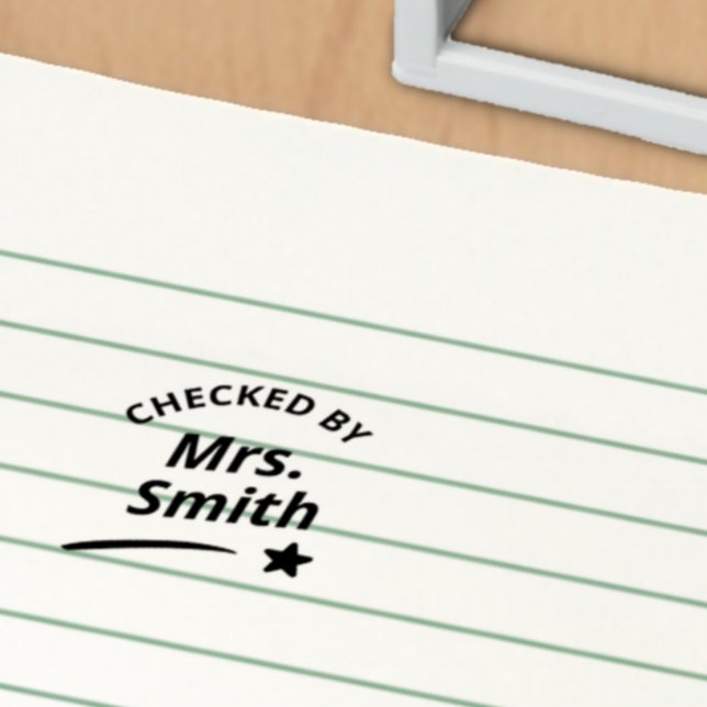Personalized Teacher Name Checked By Grading Self-inking Stamp (Creator Uploaded)