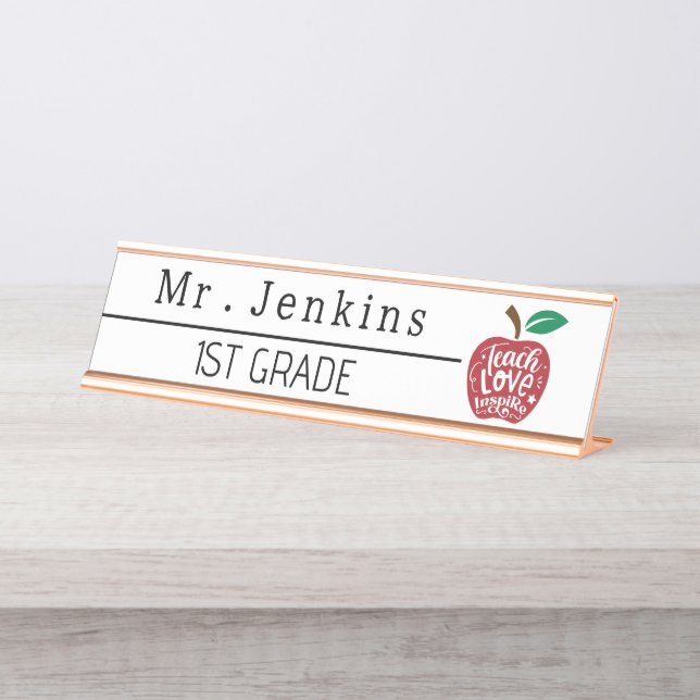 Personalized Teacher Name Classroom Back To School Desk Name Plate (Front)