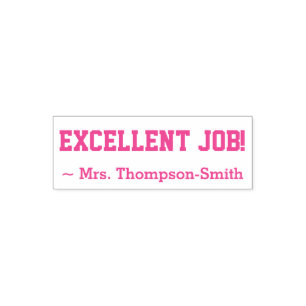 Personalized Teacher Name + "EXCELLENT JOB!" Self-inking Stamp
