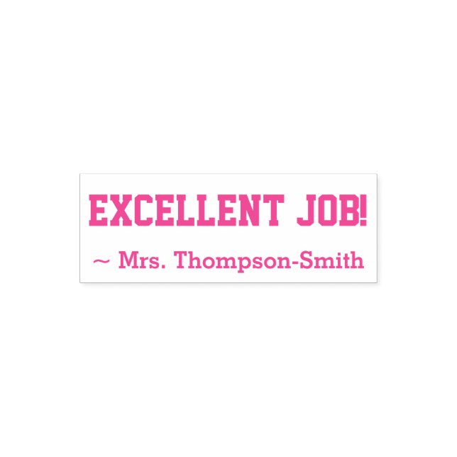 Personalized Teacher Name + "EXCELLENT JOB!" Self-inking Stamp (Design)