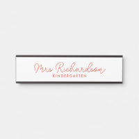 Personalized Teacher Name Grade Simple Modern