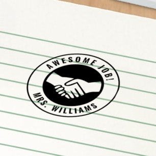 Personalized Teacher Name Handshake School Grading Self-inking Stamp