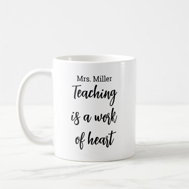 Personalized Teacher Name Mug, Custom Teacher Appr Coffee Mug (Left)