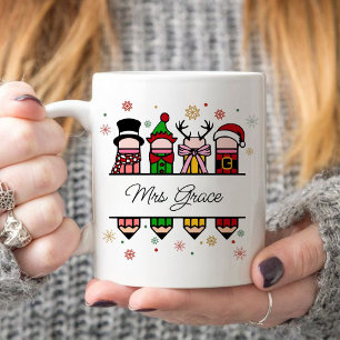 Personalized Teacher Name Pencil, Christmas gift  Coffee Mug