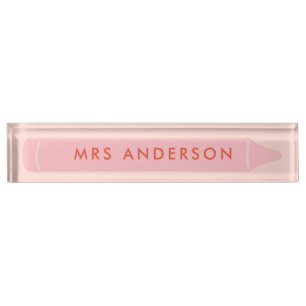 Personalized Teacher Name Pencil Modern Class Desk Nameplate