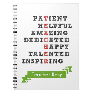 Personalized Teacher Notebooks (Characteristics)