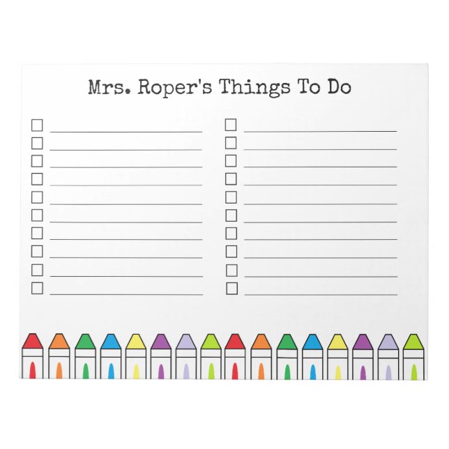 Personalized Teacher Notepad (Front)