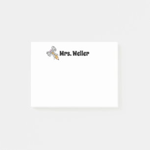 Personalized Teacher pencil and bow back to school Post-it Notes