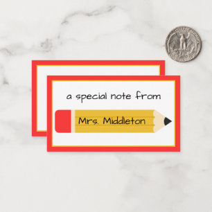 Personalized Teacher Pencil Card