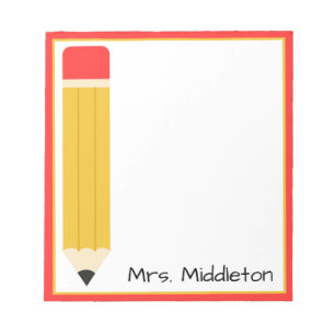 Personalized Teacher Pencil Notepad
