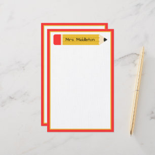 Personalized Teacher Pencil Stationery