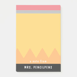 Personalized Teacher Pencil Style Post-it Notes