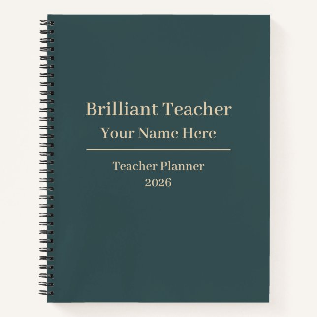 Personalized Teacher Planner Notebook 2026 (Front)