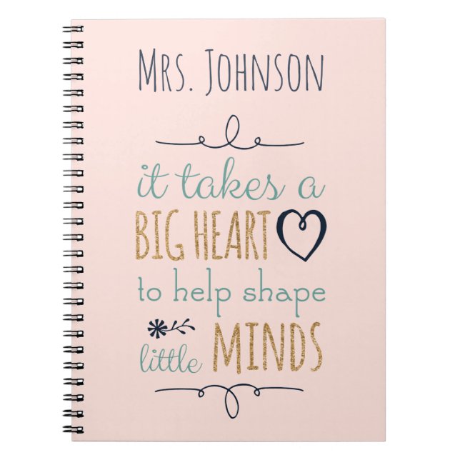 Personalized Teacher Quote Notebook (Front)