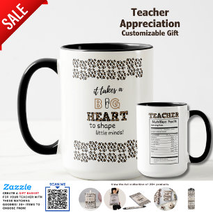 Personalized Teacher Quotes Gift Nutritional Data Two-Tone Coffee Mug