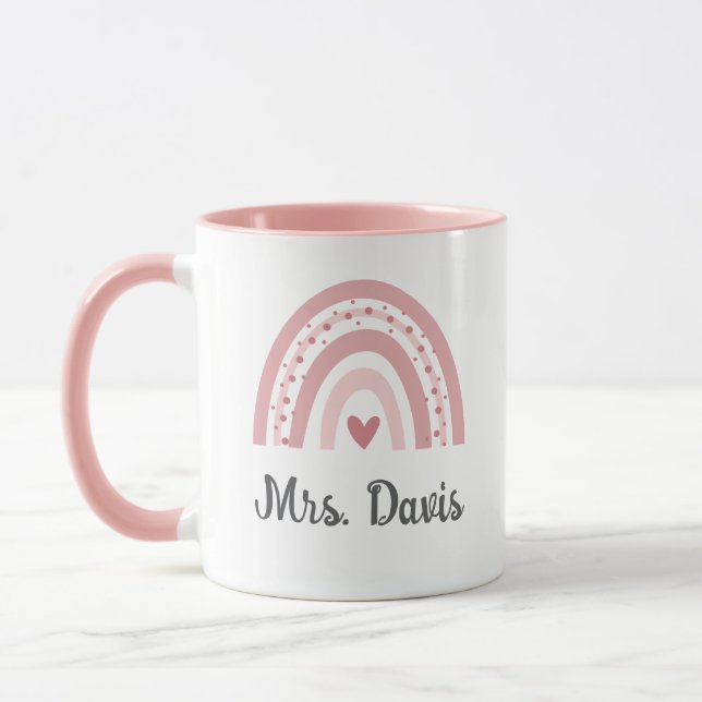 Personalized Teacher Rainbow Mug (Left)