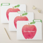 Personalized Teacher Red Apple Watercolor School