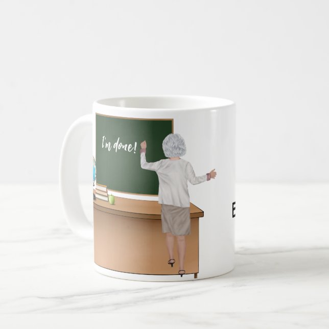 Personalized Teacher Retirement Gift Mug (Front Left)