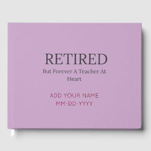 Personalized Teacher Retirement Minimalist Memory  Guest Book
