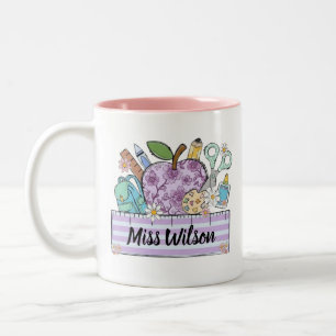 Personalized Teacher Shirt Custom Teacher Name Two-Tone Coffee Mug