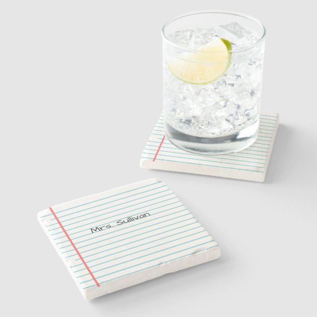 Personalized Teacher Stone Coaster (Side)