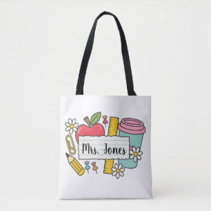 Personalized teacher Tote bag, Custom Teacher  Bag