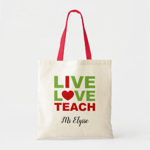 Personalized Teacher Tote Bags (Live Love Teach)