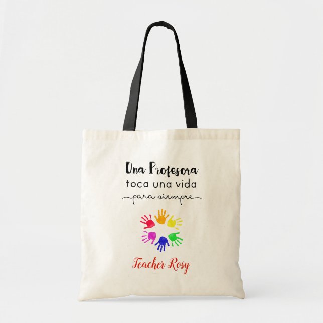 Personalized Teacher Tote Bags (Spanish) (Front)