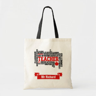 Personalized Teacher Tote Bags (Subway Art)