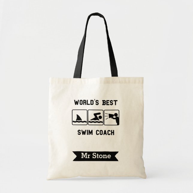 Personalized Teacher Tote Bags (Swim Coach) (Front)