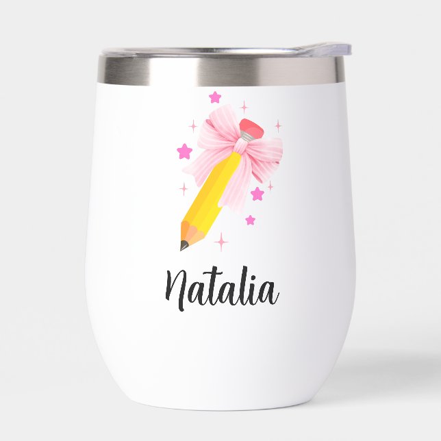 Personalized Teacher Tumbler with Name – Custom Wi (Left)