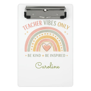 Personalized Teacher Vibes Only Mini Clipboard