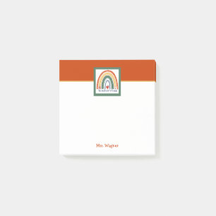 Personalized Teacher Vibes Rainbow Pencil Post-it Notes