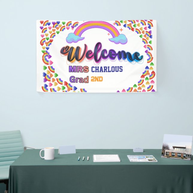 Personalized Teacher Welcome Sign | Custom Mrs Cla (Tradeshow)