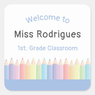 Personalized Teacher Welcome To Classroom Square Sticker