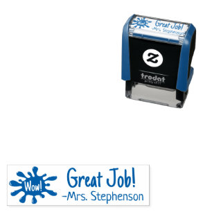 Personalized Teacher Wow Great Job Reward Stamp
