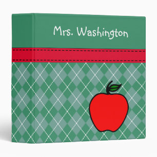 Personalized Teacher's Apple Binder