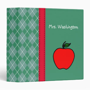 Personalized Teacher's Apple Binder