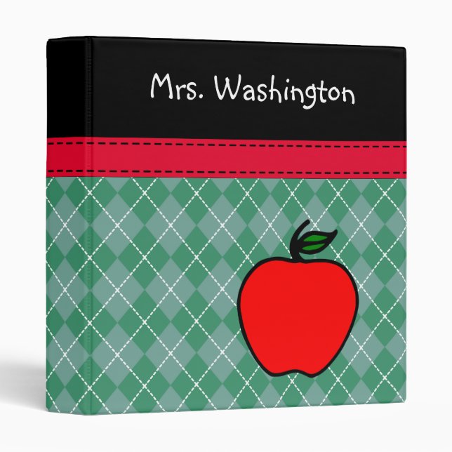 Personalized Teacher's Apple Lesson Binder Gift (Front/Spine)