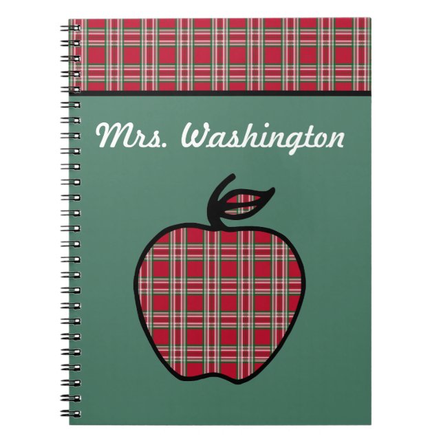Personalized Teacher's Apple Notebook Gift (Front)