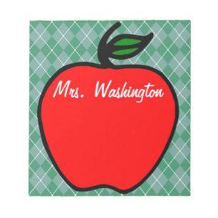 Personalized Teacher's Apple Notepad Gift Present