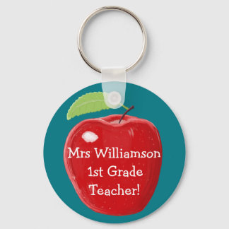 Personalized Teacher's Apple Painting Keychain
