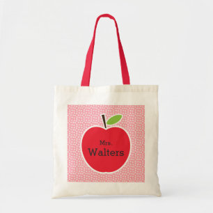 Personalized Teacher's Apple Tote Bag