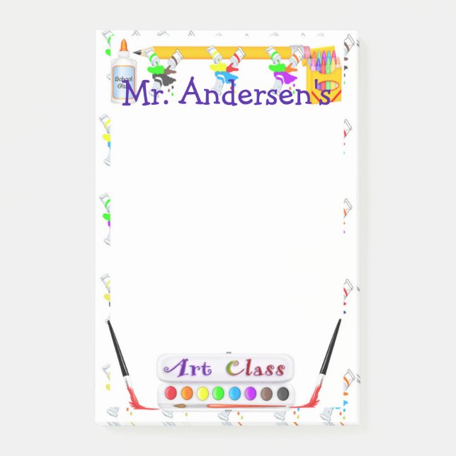 Personalized Teachers Art Class Post-it® Notes (Front)