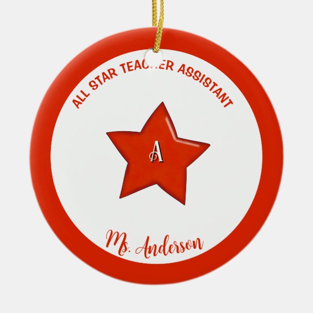 Personalized Teacher's Assistant Ornament (Front)