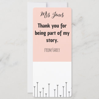 Personalized Teacher's Bookmark Holiday Card