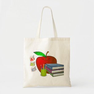 Personalized Teacher's Books & Apple Tote Bag